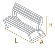 Diseño y fabricación de Bancas de Parque,Banca Lune Eco 2 M en CDMX