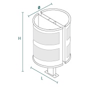 Diseño y fabricación de Bote de Basura Media Lune Grande Doble, CDMX