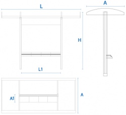 Diseño y fabricación PARADERO URBANI 1 INOX 4 PLAZAS en México