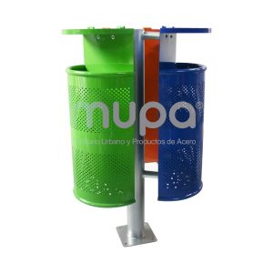Diseño, fabricación Bote de Basura Media Lune Grande Triple Tapa CDMX