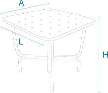 Diseño y fabricación de Mesas y sombrillas, Mesa Verona en México