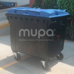 Contenedor plástico op 4 ruedas 1100 lts