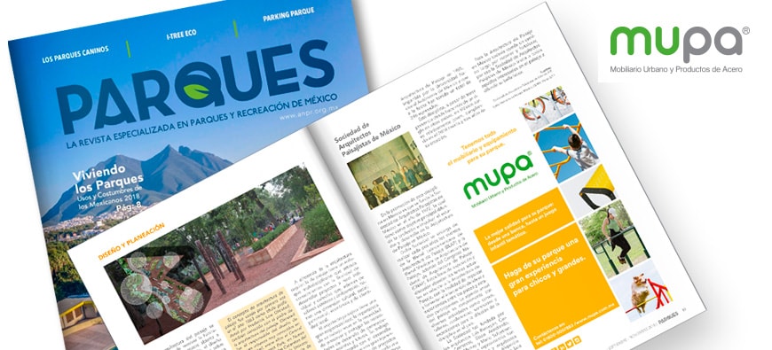 MUPA ® participa Revista Parques | Mobiliario Urbano, México
