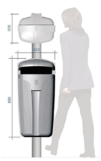 Papalera cibeles sencilla con pedestal 50l
